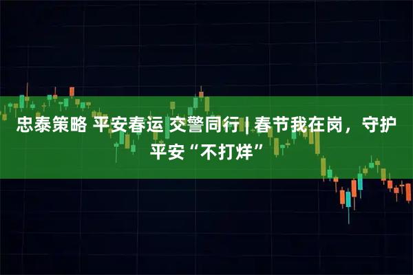 忠泰策略 平安春运 交警同行 | 春节我在岗，守护平安“不打烊”